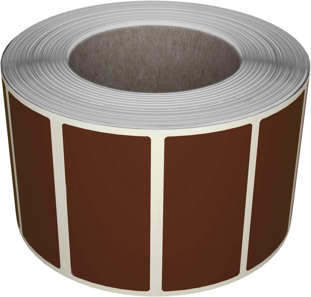 Royal Green Rectangular Color Coding Sticker Roll - Write On Labels for Folders, Organizing & More, 1.57" x 0.75" Stickers to Write On Name Tags for Office Supplies & Organization, 500-Pack (Brown).