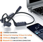 Pilot P200b Pro Wireless Headset with Mic for Work, 50dB Noise Cancelling Headphones with ENC, Bluetooth 5.3 - Wireless Computer Headset for Meetings and Calls