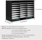 PAG Mail Sorter Organizer, Wood Literature Organizer, Student Mailbox for Classroom, Desktop Bill Paper Organizer for Office Home School, 27 Compartments, Black&White