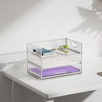 Marbrasse 3 Tier Paper Organizer Letter Tray, Mesh File Organizer with Handle, Paper Sorter Desk Organizer for Home Office Supplies - Silver