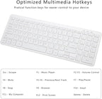 Wireless Bluetooth Keyboard, Universal Multi-Device Keyboard with Number Pad and Media Hotkeys, USB + Dual BT Connection, Ergonomic Design Slim for Windows Computer/Laptop/Tablet