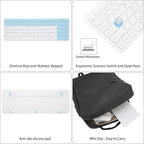 Wireless Bluetooth Keyboard, Universal Multi-Device Keyboard with Number Pad and Media Hotkeys, USB + Dual BT Connection, Ergonomic Design Slim for Windows Computer/Laptop/Tablet