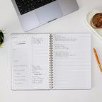 Undated Daily Planner | 8.25” x 11.75” To Do List Notebook | Work Productivity ADHD Organizer | Men and Women Planner | College Supplies | Black | Portrait Layout