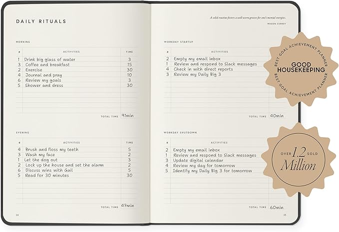 Full Focus Finch Linen Planner by Michael Hyatt - The #1 Daily Planner to Set Annual Goals, Increase Focus, Eliminate Overwhelm, and Achieve Your Biggest Goals - Hardcover