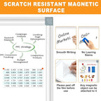 H-Qprobd White Board Dry Erase Whiteboard for Wall 24x18 (2pcs) Magnetic Boards for Office Classroom & Home, Small Wall Whiteboard Including 6 Markers, 10 Magnets, 2 Erasers & 10 Adhesive Hooks