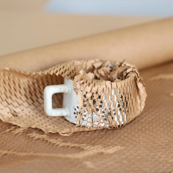 Honeycomb Packing Paper 20" x 420' Recyclable Cushion Packing Paper Expanding Honeycomb Packing Paper Wrap Roll Eco Friendly for Moving Shipping Gift Packaging Breakables