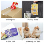 BOMEI PACK 6Rolls Clear Yellowish Packing Tape Refills, 2.4 Mil 1.88 Inch x 60 Yards, Packaging Tape with Dispenser for Moving, Shipping and Storage