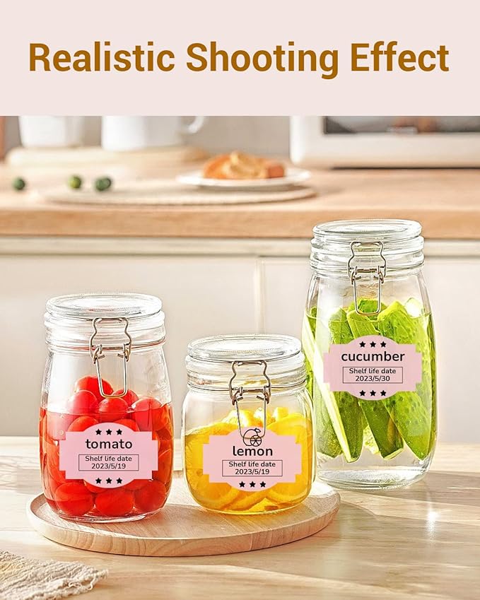 Phomemo Pink Thermal Labels for Shipping Label Printer for Small Business Supplies - 3" x 2" Commercial Grade Round Stickers Roll for Custom Stickers Personalized & Business - 500 Pink Labels/Roll