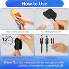 Adhesive Pen Pencil Holder for Desk Wall, 12PCS Marker Holder for Whiteboard Silicone Pen Holder for Clipboard Office Essentials Teacher Supplies (12PCS Black)