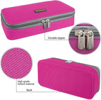Homecube Large Capacity Pencil Case Oxford Cloth Bag Storage Pouch Marker Pen Pencil Cute Stationery Organizer Bag Holder with Zipper for Middle High School & Office Boy Girl Teen - Rose Red