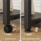 22"x15" Large Printer Stand with Storage Drawer, 2-Tier Under Desk Printer Table for Home Office, Printer Cart fit Fax Machine/3D Printer/Scanner(Gray)