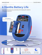 Wireless Mouse (Bluetooth & 2.4GHz USB) with Forward/Backward Side Keys, Silent Click, Ergonomic Portable AA Battery Mice for Laptop/Mac/iPad - Office & Travel Use, White & Blue