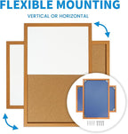 Combination Writeboard 24"x 18" Magnetic Whiteboard & Cork Board Dry Erase Board Bulletin Board Wall Mounted Wood Frame