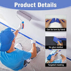2 Roll Painters Tape 1.89In × 55Yard Blue Painters Tape Bulk Multi-Surface Blue Masking Tape for Wall Painting Edge Treatment DIY Crafts