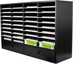 PAG Mail Sorter Organizer, Wood Literature Organizer, Student Mailbox for Classroom, Desktop Bill Paper Organizer for Office Home School, 38 Compartments, Black&White