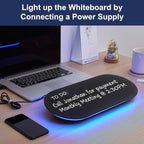 TSJ OFFICE Glass Desktop Whiteboard - 17 X 7 Inches Small Dry Erase Board with Blue Light, Glass White Board Surface Notepad with 1 Drawer, Desk Organizers for Office, Home, School Supplies (Black)