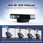 HORION 4K Webcam with Microphone, Auto Framing Camera for PC, 10X EPTZ Zoom, Plug & Play USB 3.0,Video with Dual AI Noise-Canceling Mic, for Video Conference, Streaming, PC/Mac/Linux, HC-5M