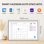 15.6 Inch Digital Calendar Chore Chart, Digital Picture frame,Smart Touchscreen Wall & Desk Electronic Calendar Family Planner for Seamless Scheduling/Organizing