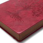 ZXHQ A5 360 Pages Lined Journaling Notebooks with Pen, Journals for Women Men Writing Notebook, Tree of Life Design, Brown Edge Fine Inner Pocket - Wine Red