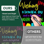 SILENART Liquid Chalk Markers - 8 Vibrant Colors - Chalkboard Markers for Blackboard Glass Window Car Dry Erase Board Acrylic Calendar Board Whiteboard- Wet Erase