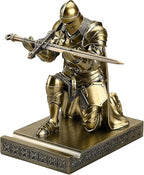 Medieval Armored Warrior Wearing Outerwear, Mobile Phone Stand Knight Pen Holder Desk Organizers, Resin Bookends Paperweight with a Letter Opener for Desk (Bronze)