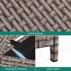 YITAHOME 260 Gallon Wicker Deck Box, XXL All-Weather Outdoor Storage Box, Extra Large Rattan Storage Bin for Patio Furniture, Outdoor Cushions, Pool Storage and Garden Tools (Brown)