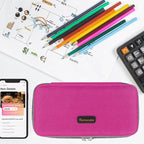 Homecube Large Capacity Pencil Case Oxford Cloth Bag Storage Pouch Marker Pen Pencil Cute Stationery Organizer Bag Holder with Zipper for Middle High School & Office Boy Girl Teen - Rose Red