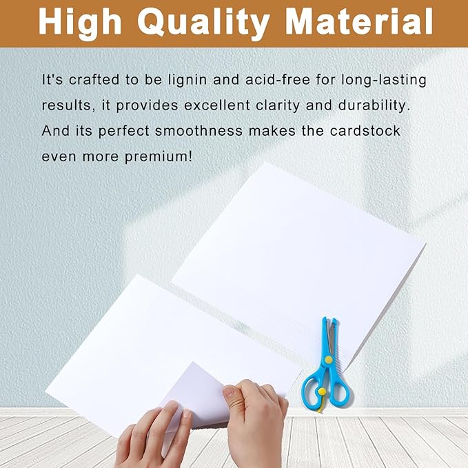120 Sheets Bright White Cardstock 8.5 x 11 Certificate Paper, 92lb Heavyweight White Card Stock Printer Paper for DIY Cards, Business Cards, Invitations, Menus