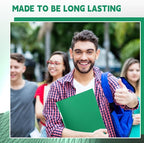 Henoyso 16 Pcs 3 Ring Binder 1/2'' Round Fits Letter Size 8. 5'' x 11'' Paper Plastic Flexible Binder Holds 100 Sheets with 1 Pockets Versatile Organizer for Office Home School (Green)