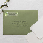 Clear Floral Greenery Rolled Address Labels / 500 Personalized Return Address Labels/Custom Address Stickers in Elegant Plastic Dispenser Greenery