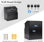 Suggestion Box with Slot and Lock Metal Wall Mounted Donation Box with 4 Keys