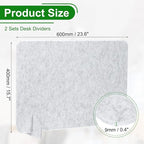 PATIKIL Desk Divider, 2 Set 24 x 16 Inch Acoustic Freestanding Desk Divider Desk Privacy Panel with 4 Pcs Support Feet for Library Office Workstation, Light Grey