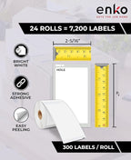 enKo (24 Rolls, 7,200 Labels) Address, Shipping & Barcode Labels 30256 (2-5/16 x 4") Compatible for Dymo LabelWriter
