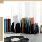 Ctosree Acrylic File Organizer for Desk Vertical 15 Compartments File Sorter Mail Organizer Desktop Countertop Folder Stand Racks for Office Home School Desk(Arch,Black)