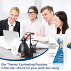 100 Pack 5 Mil Laminating Pouch with Clear Loop 2 1/2" x 4 1/4" Luggage Tag Laminating Pouches with Slot Hole Thermal Laminate Pouch Tags Kit Resealable for Work Permits Pass Cards Student ID Cards