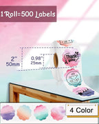 2''2'' Flower Thermal Sticker Labels, 500 Self-Adhesive Direct Thermal Labels/1 Roll, Multi-Purpose for DIY Logo Design, Name Tag, QR Code, Nebula