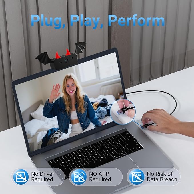 Webcam,Webcams for PC,HD 1080P Web cam,Noise Cancellation,Plug & Play USB Webcam for Laptop, Desktop, PC, Mac, Zoom, Skype, Streaming