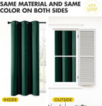 MIULEE Hunter Green Blackout Curtains for Bedroom Living Room 90 Inches Long 2 Panels, Thermal Insulated Room Darkening Drapes Solid Grommet Top Noise Reduction Emerald Green Curtains 40x90 Inch