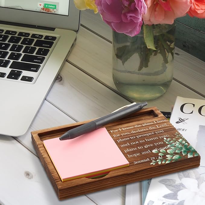 vizuzi Bible Verse Jeremiah 29 11 Christian Decor Sticky Note Holder Gifts for Women Men Prayer Coworkers Employees Friends Inspirational Positive Scripture Desk Self-Stick Note Pad Holders ZSS50