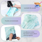 Sherr 14 Pack Stretchable Book Covers Reusable Jumbo Bookcloth 9" x 11" Durable Washable Back to School Book Cover Protector for Most Hardcover Books Textbooks(Fresh,Marble)