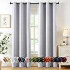 MIULEE Blackout Curtains for Bedroom Living Room 84 Inches Long 2 Panels, Thermal Insulated Room Darkening Drapes Solid Grommet Noise Reduction Light Blocking Window Curtains 40x84 Inch Greyish White