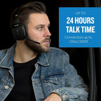 BlueParrott S450-XT Stereo Bluetooth Wireless Headphones 82% Noise Canceling Over Head Headset with Mic for Music and Calls, Hi-Fi Stereo Audio, 300 ft. Wireless Range, 24 hrs. Talk Time, Black