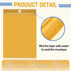 25 Pcs Clasp Envelope 16 x 20 Inch Large Manilla Envelopes with Clasp Closure for Mailing Thick Documents Home, Business, Legal or School Office Storing (Golden)
