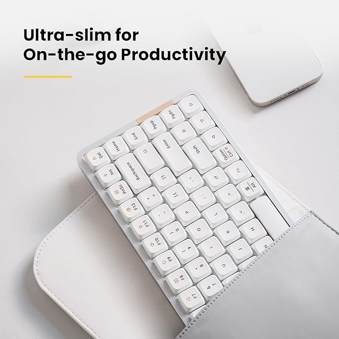 LOFREE Flow Low Profile Mechanical Keyboard, 100 Keys Rechargeable Wireless Keyboards with Bluetooth and Wired Connection for Windows, Mac OS/Black Phantom Tactile Switches