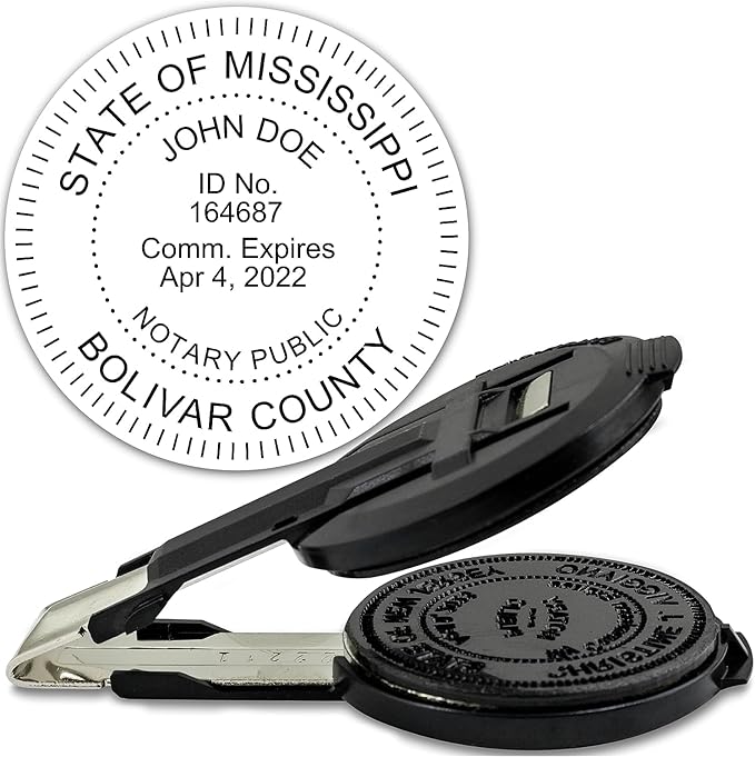 MaxMark Insert Only for Notary Seal Round Embosser for Mississippi State