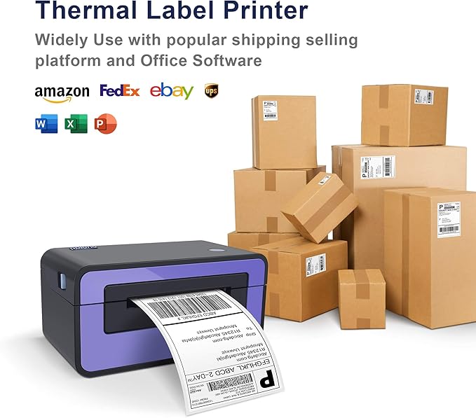 POLONO Genuine 4" x 6" Direct Thermal Shipping Label, Thermal Label (Pack of 500), Perforated Fanfold Labels Compatible with POLONO PL80E, PL70E, PL60 Label Printer, BPA & BPS Free, Commercial Grade