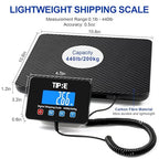 Digital Shipping Postal Scale 440lb/0.5oz Accuracy! Lightweight Carbon Fibre Commercial Weight Scale for Package, Small Business, Mail, Warehouse, Home, Luggage, Battery&Charging Cable Included