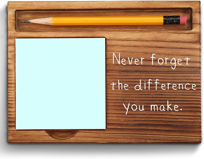 Never Forget The Difference You Make Appreciation Sticky Note Holder, Thank You Appreciation Quote Gifts for Leader Boss Women Mentor Manager Employee Coworker Self-Stick Note Pad Holders ZSS23