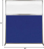 Versare Hush Screen Portable Room Divider | Workstation Wall Divider | Freestanding Privacy Hush Panels | Clear Fluted Windows | Fabric Office Divider Screen | Great for Room Separation