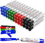 Comix Dry Erase Markers, Chisel Tip White Board Markers, 36 Bulk 4 Assorted Colors Low Odor Markers for Teachers Office & School Supplies